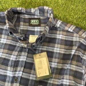 NEW Key Marble Road Flannel Shirt + T-Shirt Combo M Reg Blue Gray Plaid NWT‎